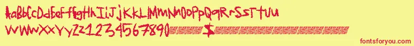 Jagededge Font – Red Fonts on Yellow Background