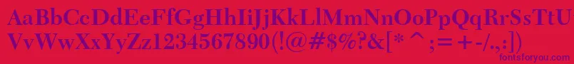Transitional511BoldBt-Schriftart – Violette Schriften auf rotem Hintergrund