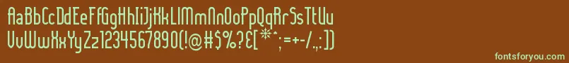 Ladyic-fontti – vihreät fontit ruskealla taustalla