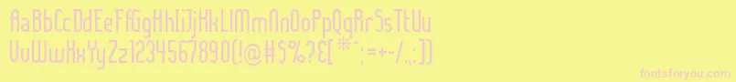 フォントLadyic – ピンクのフォント、黄色の背景