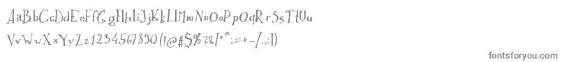 フォントIkusuteito – 白い背景に灰色の文字