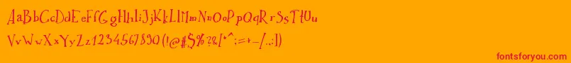 Ikusuteito Font – Red Fonts on Orange Background