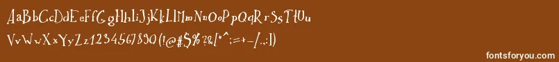 フォントIkusuteito – 茶色の背景に白い文字