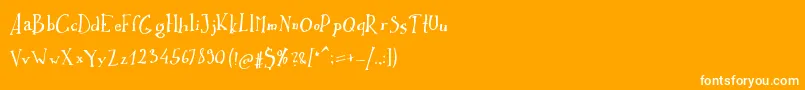 フォントIkusuteito – オレンジの背景に白い文字