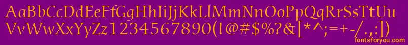 ItcCerigoLtBook Font – Orange Fonts on Purple Background