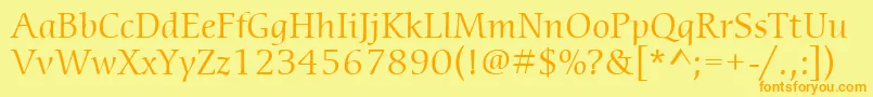 ItcCerigoLtBook Font – Orange Fonts on Yellow Background