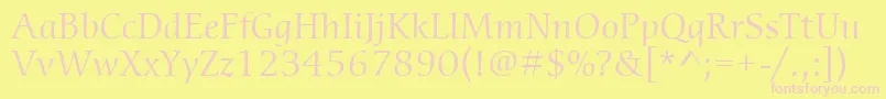 ItcCerigoLtBook Font – Pink Fonts on Yellow Background