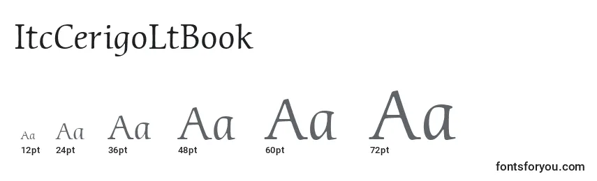Размеры шрифта ItcCerigoLtBook