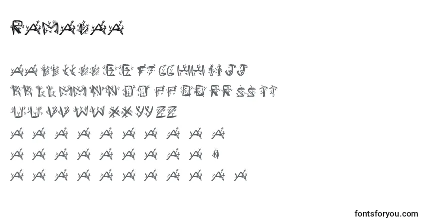 Schriftart Ramada1 – Alphabet, Zahlen, spezielle Symbole
