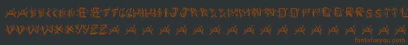 Ramada1-Schriftart – Braune Schriften auf schwarzem Hintergrund