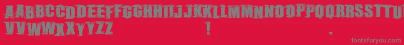 RebelSceneDemo-fontti – harmaat kirjasimet punaisella taustalla