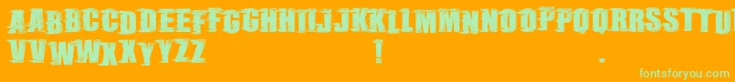 RebelSceneDemo Font – Green Fonts on Orange Background