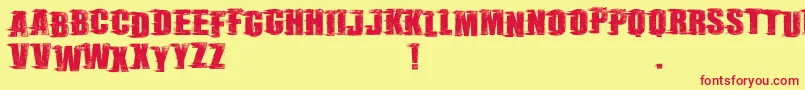 RebelSceneDemo Font – Red Fonts on Yellow Background