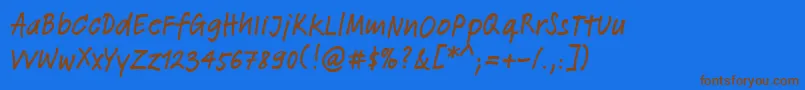 More about LinotypeFeltpenMedium Font LinotypeFeltpenMedium Font – Brown Fonts on Blue Background