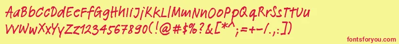 LinotypeFeltpenMedium Font – Red Fonts on Yellow Background