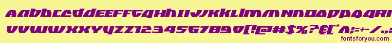 Blackbishopital Font – Purple Fonts on Yellow Background