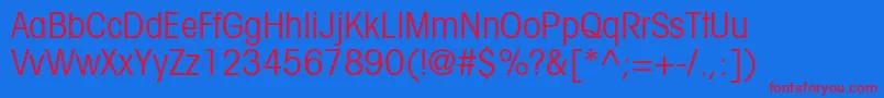 TrendexCondensedSsiCondensed Font – Red Fonts on Blue Background