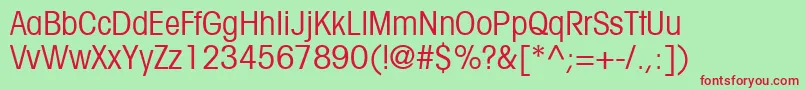 TrendexCondensedSsiCondensed-fontti – punaiset fontit vihreällä taustalla