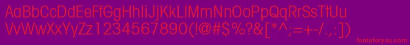 フォントTrendexCondensedSsiCondensed – 紫の背景に赤い文字