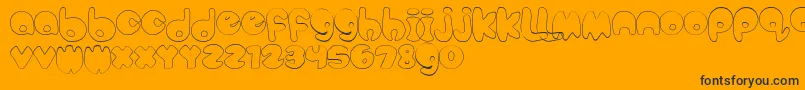 BubbleteaHollow Font – Black Fonts on Orange Background