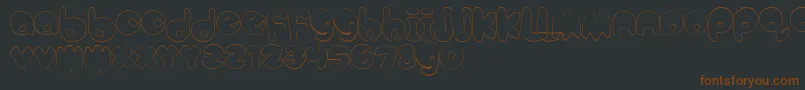 BubbleteaHollow Font – Brown Fonts on Black Background