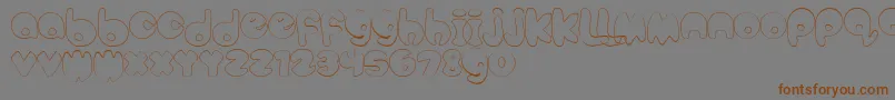 BubbleteaHollow Font – Brown Fonts on Gray Background