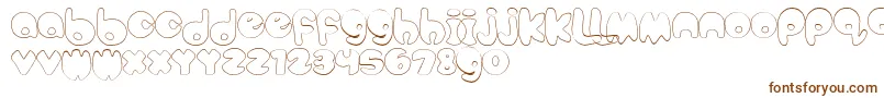 BubbleteaHollow Font – Brown Fonts on White Background