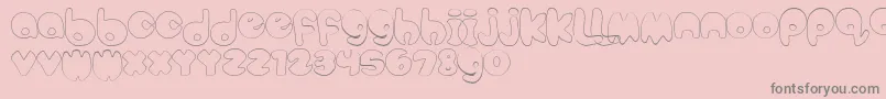 Czcionka BubbleteaHollow – szare czcionki na różowym tle
