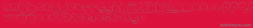 BubbleteaHollow Font – Gray Fonts on Red Background