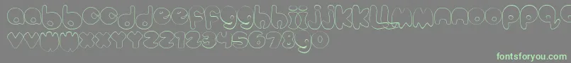 BubbleteaHollow-Schriftart – Grüne Schriften auf grauem Hintergrund