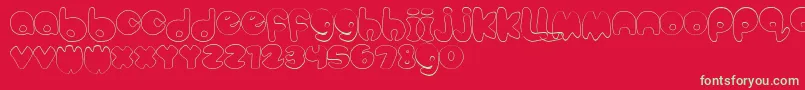 BubbleteaHollow Font – Green Fonts on Red Background