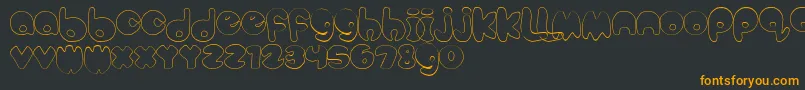 BubbleteaHollow Font – Orange Fonts on Black Background