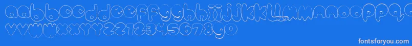 BubbleteaHollow Font – Pink Fonts on Blue Background