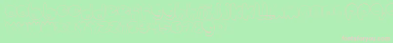 BubbleteaHollow-fontti – vaaleanpunaiset fontit vihreällä taustalla