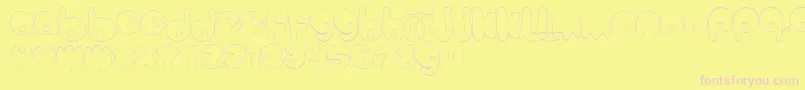 BubbleteaHollow Font – Pink Fonts on Yellow Background