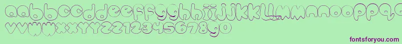 BubbleteaHollow Font – Purple Fonts on Green Background