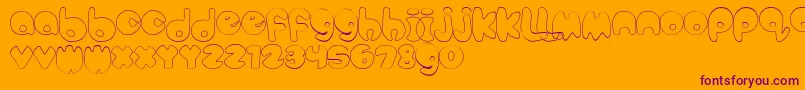 BubbleteaHollow Font – Purple Fonts on Orange Background