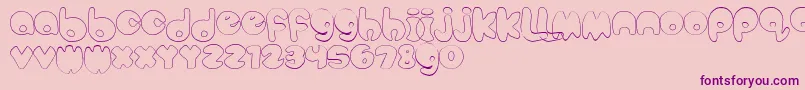 BubbleteaHollow Font – Purple Fonts on Pink Background