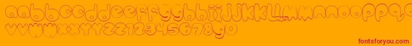 BubbleteaHollow Font – Red Fonts on Orange Background