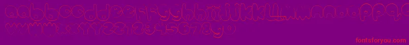 BubbleteaHollow Font – Red Fonts on Purple Background