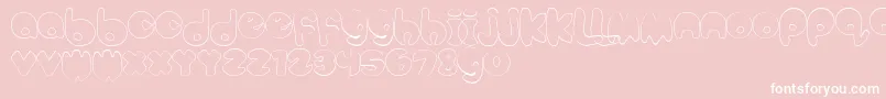 BubbleteaHollow-Schriftart – Weiße Schriften auf rosa Hintergrund