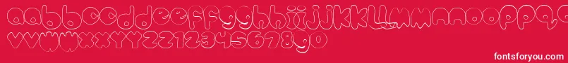 BubbleteaHollow Font – White Fonts on Red Background