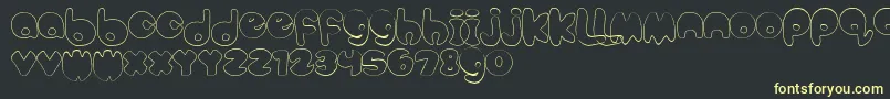 BubbleteaHollow Font – Yellow Fonts on Black Background