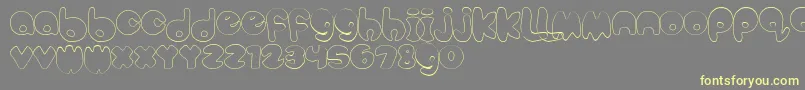 BubbleteaHollow Font – Yellow Fonts on Gray Background