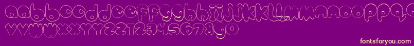 BubbleteaHollow Font – Yellow Fonts on Purple Background