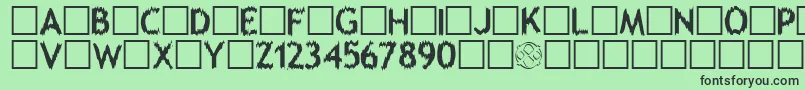 Melting Font – Black Fonts on Green Background