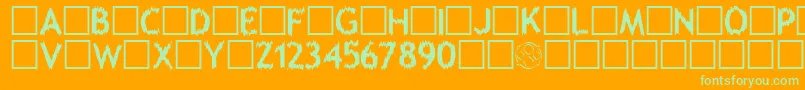 Melting Font – Green Fonts on Orange Background