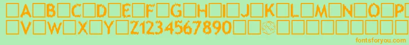 Melting Font – Orange Fonts on Green Background