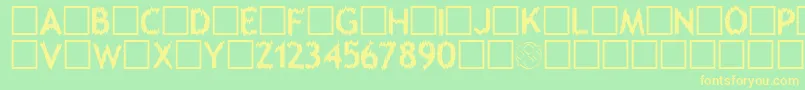 Melting Font – Yellow Fonts on Green Background