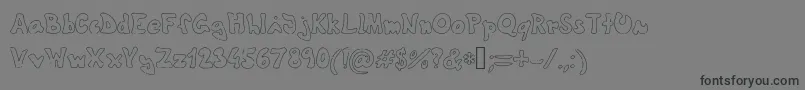 フォントTheshyfamilyoutlinefont – 黒い文字の灰色の背景